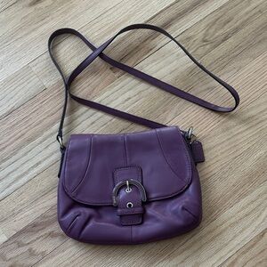 Vintage Coach Y2K SoHo purple leather mini cross body purse